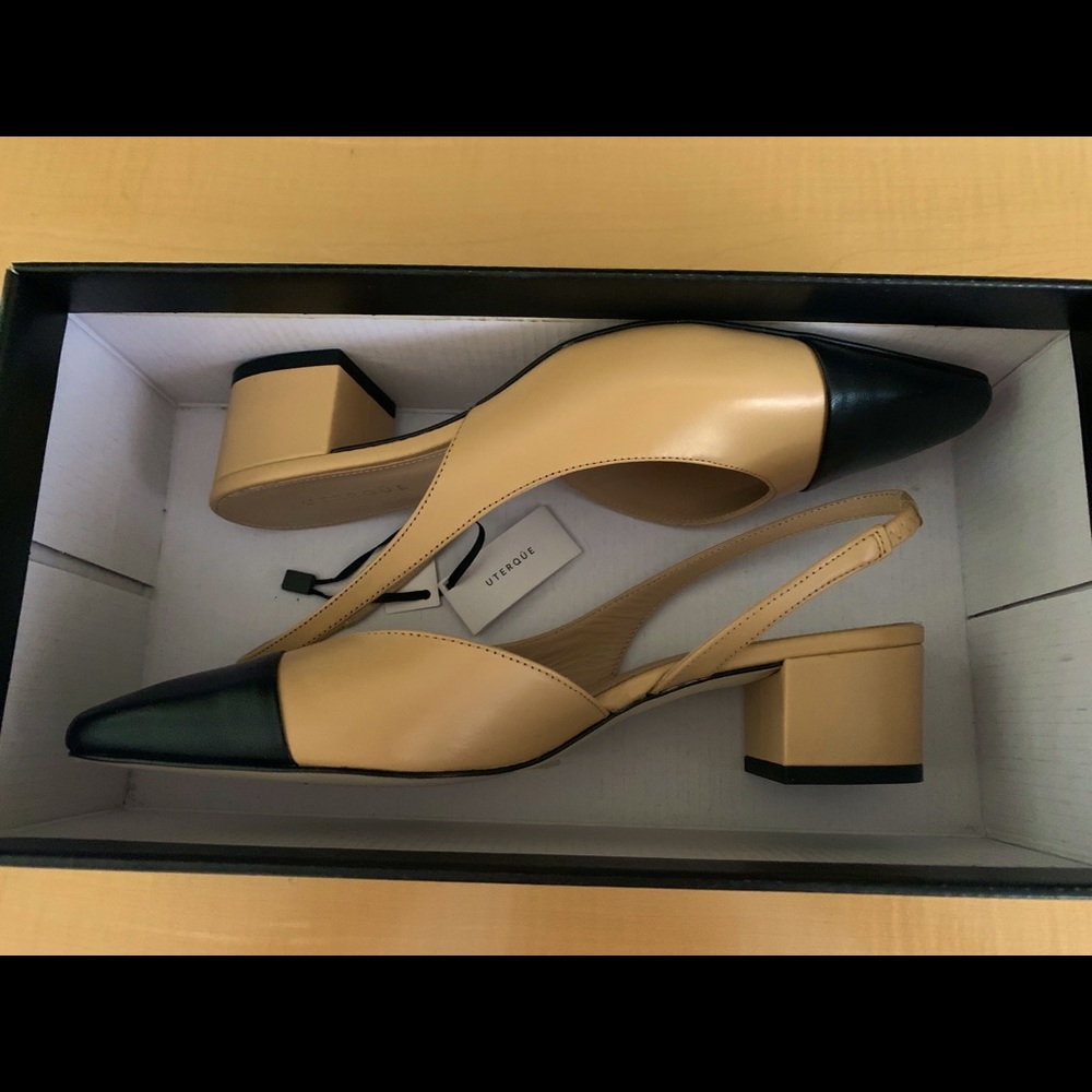 Uterque Leather sandals with contrast toe size 37